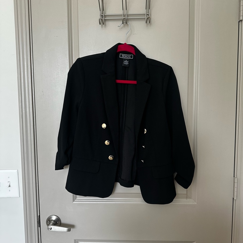 NYCC Black Blazer with Gold Buttons